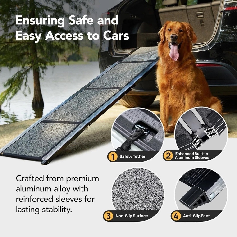 PetThem Dog Ramp for Car 71'' X-Long & 17.2" Wide Folding Dog Ramps for Lar - Picture 4 of 8